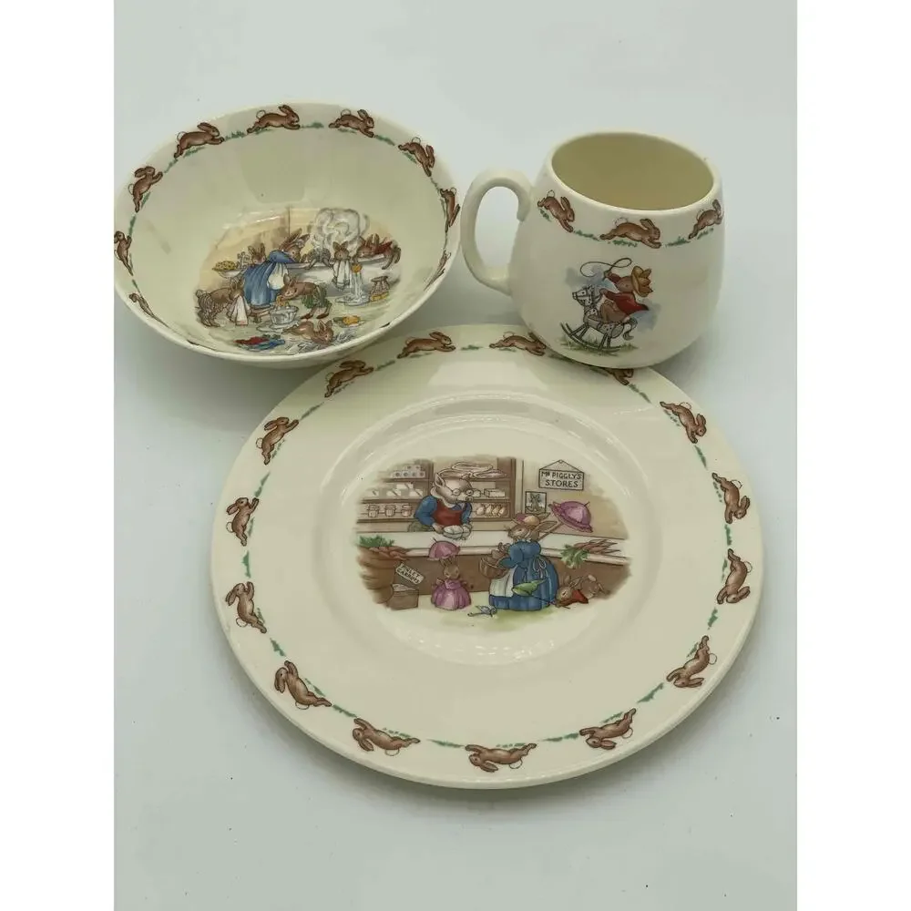 Ronald Daulton Bunnykins Plate Bowl Mug Peter Rabbit Children's Vintage Set
